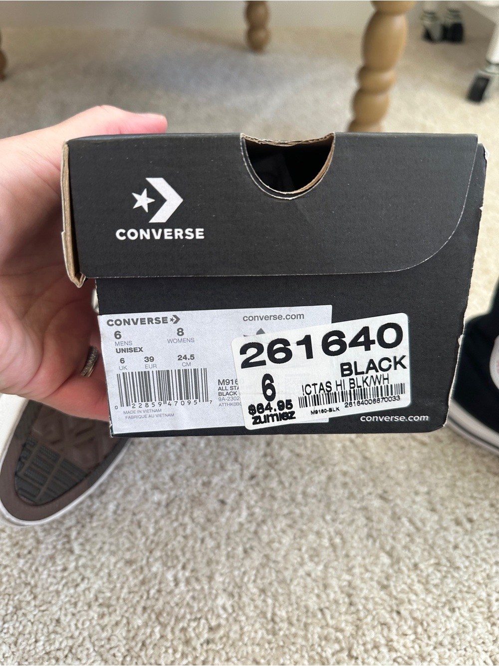 Converse Chuck Taylor All Star
High Top Black/White
Sneakers Women's 8 Men's 6 - Picture 5 of 12
